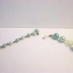 Vintage Bead Choker Necklace Icy Mint Green Marked..
